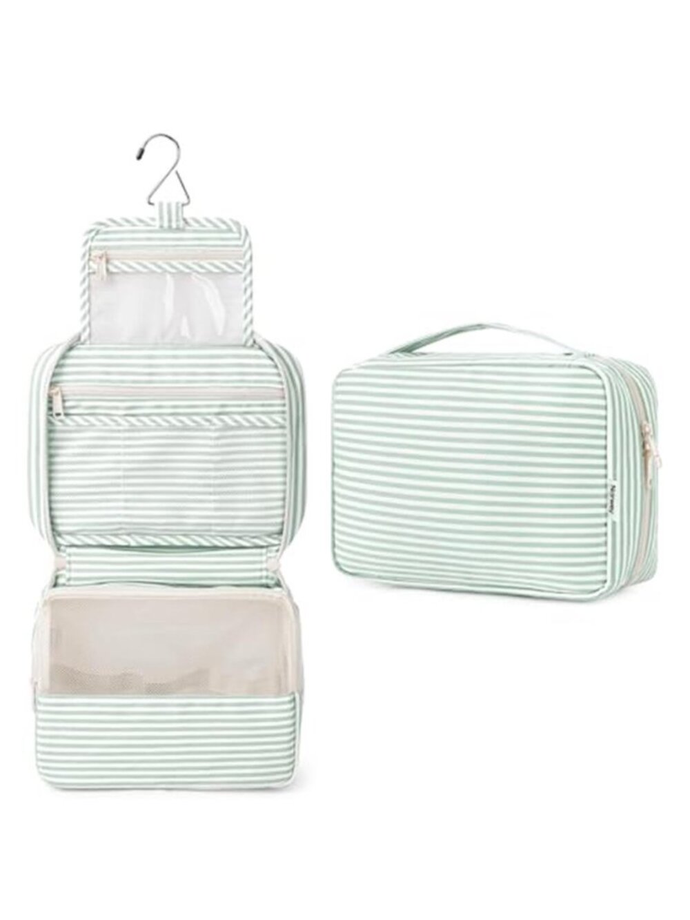 Small Hanging Toiletry Bag Women Travel Makeup Organizer Cosmetic Bag Mint Green